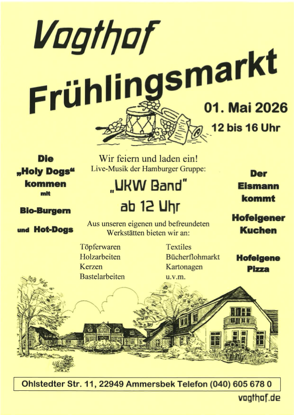 Frühlingsmarkt 01. Mai 2025 auf dem Vogthof – Plakat